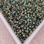 Delica 11/0, Metallic Green Iris Matted DB0324, 5gms