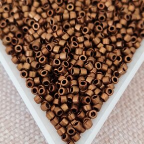 Delica 11/0, Metallic Bronze Gold Iris Matted DB1051, 5gms