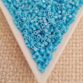 1.8mm Cube, Opaque Turquoise Blue AB SB0482, 5gms