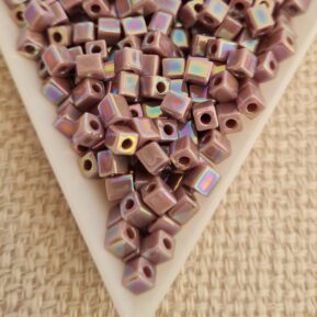 4mm Cube, Opaque Mauve AB SB0478, 5gms