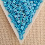 4mm Cube, Opaque Turquoise Blue AB SB0482, 5gms