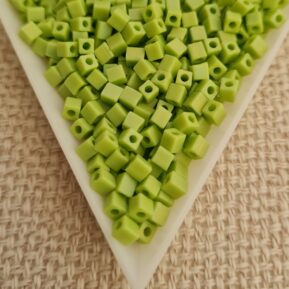 3mm Cube, Chartreuse Matted AB SB0416FR, 5gms