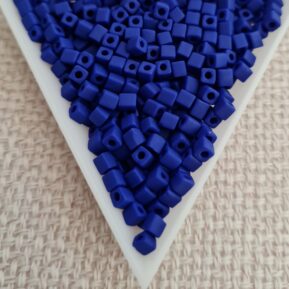 3mm Cube, Opaque Cobalt Matted SB0414F, 5gms