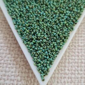 Seed bead 15/0, Picasso Opaque Seafoam Green, color 4514, 5gms