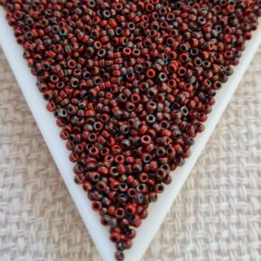 Seed bead 11/0, Picasso Opaque Red Garnet, color 4513/11, 5gms