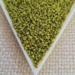 Seed bead 15/0, Picasso Opaque Chartreuse, color 4515, 5gms