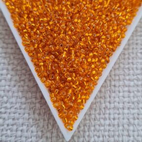 Seed bead 11/0, Silver Lined Light Orange, color 0007, 5gms