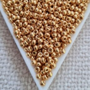 Seed bead 8/0, Duracoat Galvanized Gold, color 4202, 5gms