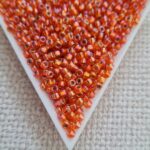 Seed bead 8/0, Silver Lined Orange AB, color 1008, 5gms