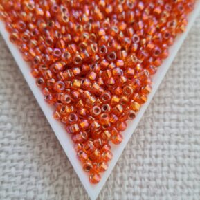 Seed bead 8/0, Silver Lined Orange AB, color 1008, 5gms