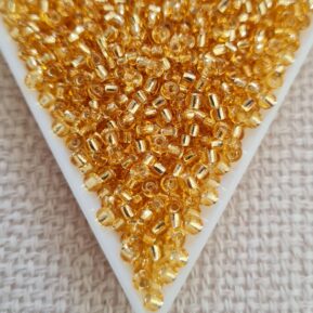 Seed bead 8/0, Silver Lined Gold, color 0003, 5gms