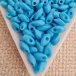 Long Magatama 4x7mm, Opaque Turquoise Blue, 5gms