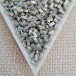 Half tila 5x2.3x1.9mm, Opaque Smoke Grey Luster, col. HTL1865, 5gms