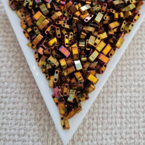 Half tila 5x2.3x1.9mm, Metallic Gold Iris, col. HTL0462, 5gms