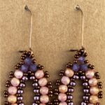 Beaded earrings with Czech fire polish beads