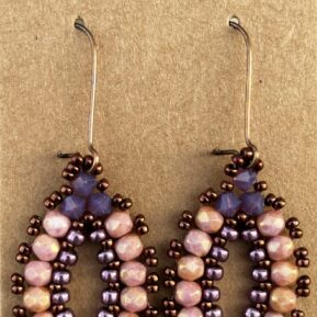 Beaded earrings with Czech fire polish beads